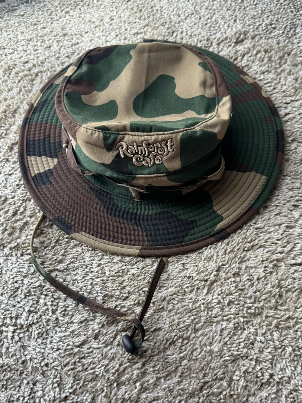 Rainforest Cafe Kids Camo Boonie Safari Hat One Size Adjustable Chin Strap